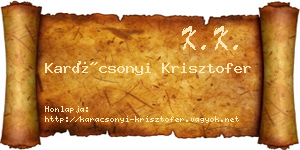Karácsonyi Krisztofer névjegykártya