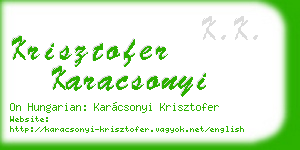krisztofer karacsonyi business card